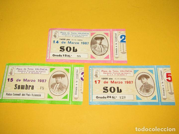 Tauromaquia: Antiguas Entradas Plaza de Toros de Valencia de Marzo del A&ntilde;o 1987