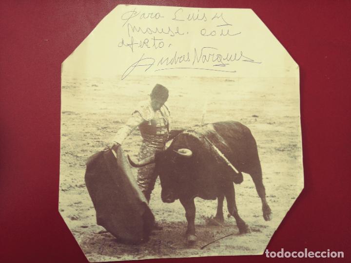 Tauromaquia: Fotograf&iacute;a dedicada por el torero Andr&eacute;s V&aacute;zquez (Tauromaquia. Toros)