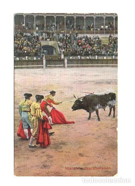 Tauromaquia: POSTAL, MANOLETE DESCABELLANDO. J V 1870, 71762, SIN CIRCULAR.