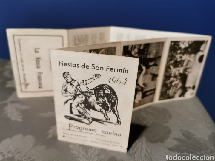 Tauromaquia: Programa fiestas de San Ferm&iacute;n 1964. Librito acorde&oacute;n. Publicidad restaurante La Vasco Francesa