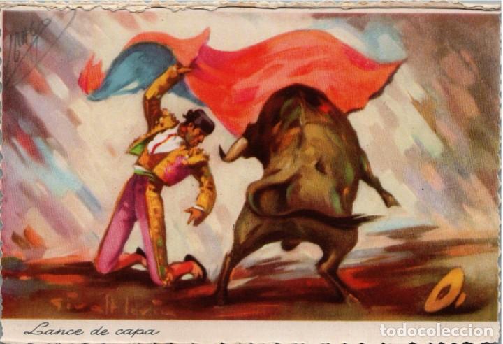 Tauromachie: Lance de Capa -Il. Giralt Lev&iacute;n-Ed. CyZ n&ordm; 823- 138x90mm - Sello Manuel Gil-Cer&aacute;mica-Onda-Castell&oacute;n