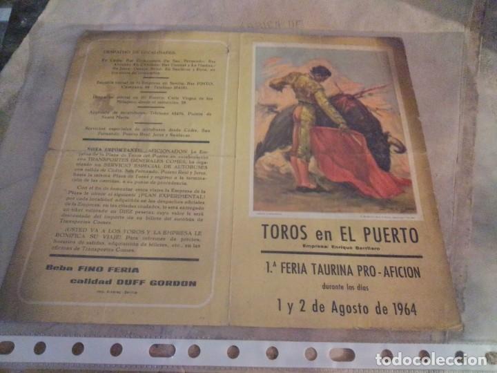 Tauromaquia: Programa de mano toros en el puerto 1964 - Foto 1