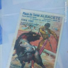 Tauromaquia: PROGRAMA DE MANO TOROS EN ALBACETE 1983