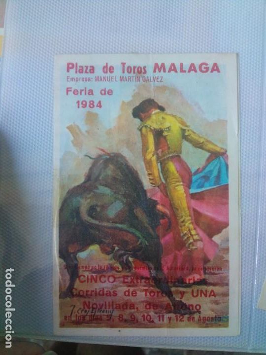 Tauromachie: Programa de mano toros en M&aacute;laga 1984