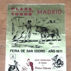 Tauromaquia: CARTEL EN SEDA PLAZA TOROS DE MADRID. FERIA DE SAN ISIDRO MAYO 1971. Lote 365837001