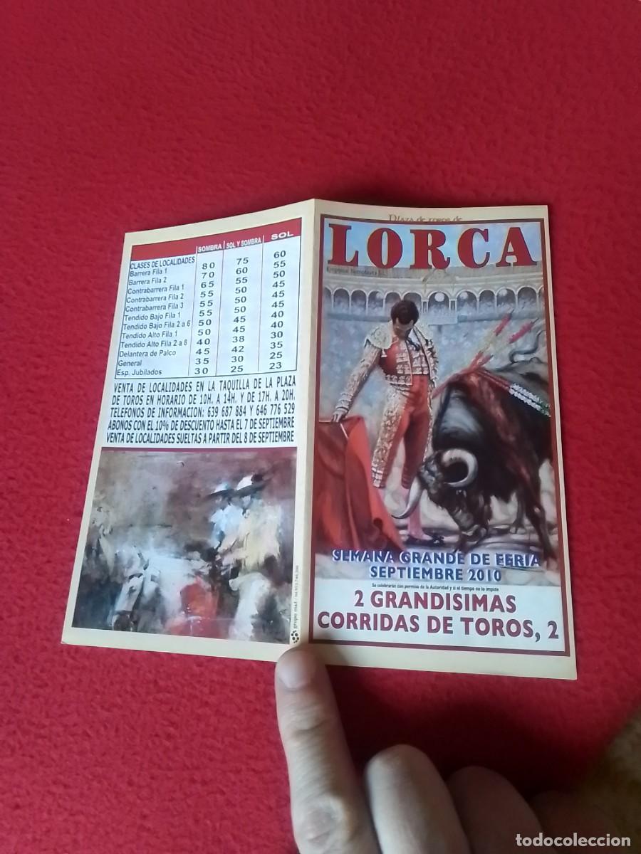 Tauromaquia: FOLLETO D&Iacute;PTICO PROGRAMA O SIMIL TOROS TOREO PLAZA DE LORCA MURCIA 2010 FERIA 2 CORRIDAS DE TOROS...