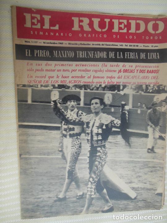 Bullfighting: EL RUEDO SEMANARIO GRAFICO DE LOS TOROS N&ordm; 1117- 11-1965 - EL PIREO