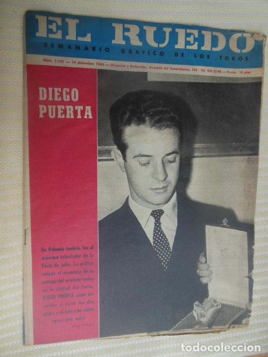 Bullfighting: EL RUEDO SEMANARIO GRAFICO DE LOS TOROS N&ordm; 1121- 12-1965- DIEGO PUERTA