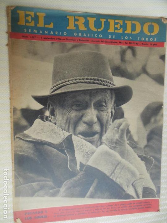 Bullfighting: EL RUEDO SEMANARIO GRAFICO DE LOS TOROS N&ordm; 1162- 11-1966- PICASSO Y LOS TOROS