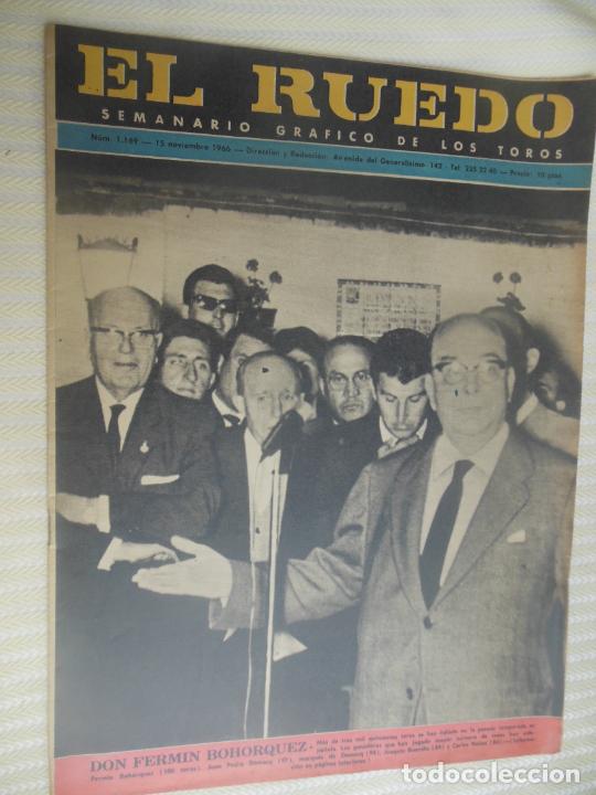 Bullfighting: EL RUEDO SEMANARIO GRAFICO DE LOS TOROS N&ordm; 1169- 11-1966- DON FERMIN BOHORQUEZ