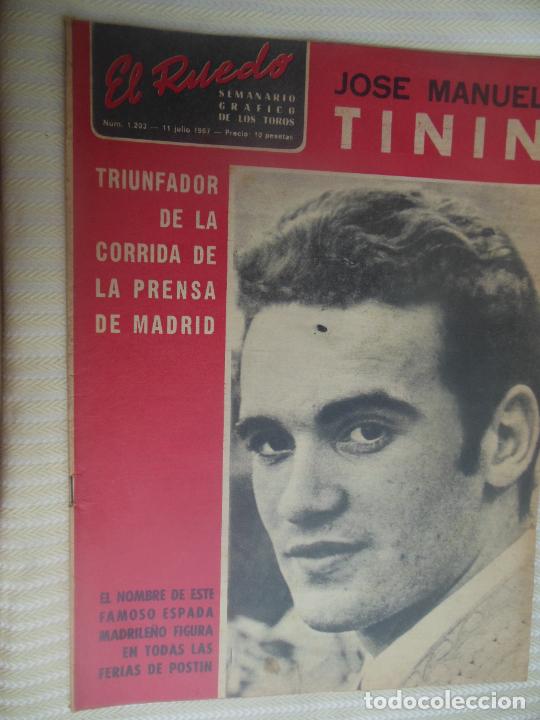 Bullfighting: EL RUEDO SEMANARIO GRAFICO DE LOS TOROS N&ordm; 1203- 07-1967 . JOSE MANUEL TININ