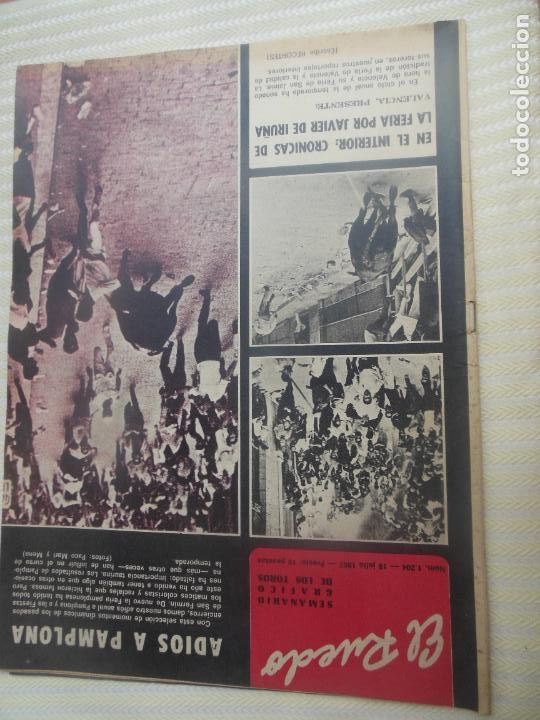 Bullfighting: EL RUEDO SEMANARIO GRAFICO DE LOS TOROS N&ordm; 1204- 07-1967 - ADIOS A PAMPLONA
