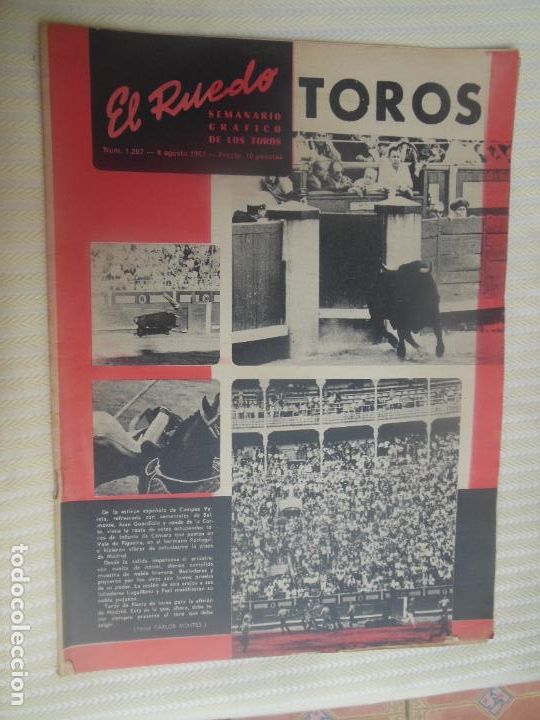 Bullfighting: EL RUEDO SEMANARIO GRAFICO DE LOS TOROS N&ordm; 1207- 08-1967- TOROS