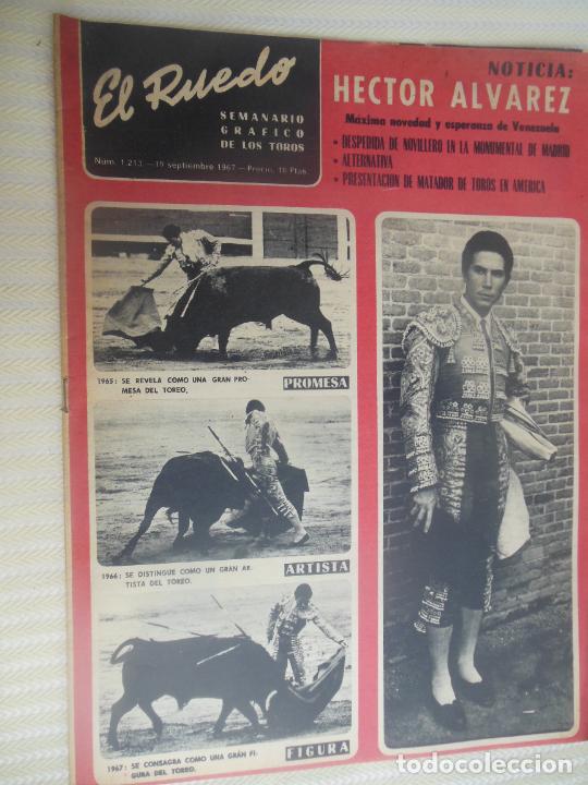 Bullfighting: EL RUEDO SEMANARIO GRAFICO DE LOS TOROS N&ordm; 1213- 09-1967- HECTOR ALVAREZ