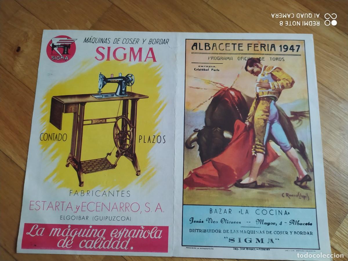 Tauromachie: PLAZA TOROS DE ALBACETE FERIA 1947 BIENVENIDA MU&Ntilde;OZ EL CHONI DOMINGO ORTEGA C5