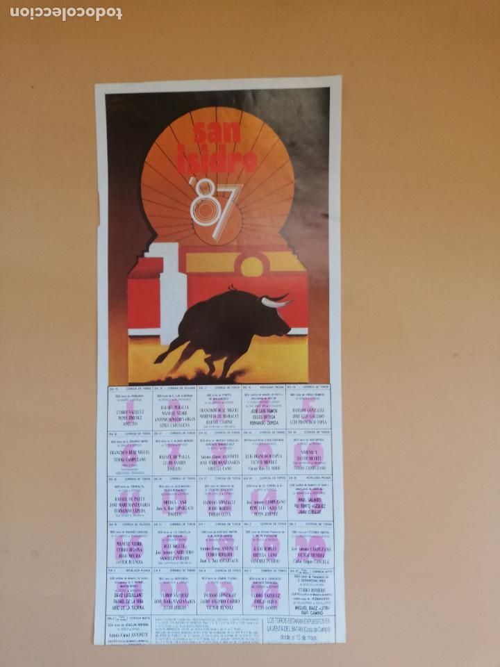 Tauromaquia: CARTEL TOROS. PLAZA DE TOROS SAN ISIDRO. 1987. CAMPUZANO. CEPEDA.ESPLA.OLIVA.SANDIN.JOSELITO.ROBLES.