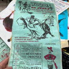 Tauromaquia: CARTEL DE TOROS EN SEDA - TOROS EN JEREZ AÑO 1965 - MEDIDA 52X25 CM