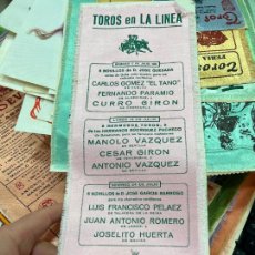 Tauromaquia: CARTEL DE TOROS EN SEDA - TOROS EN LA LINEA DE LA CONCEPCION AÑO 1955 - MEDIDA 37X15 CM