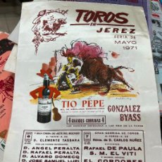 Tauromaquia: CARTEL DE TOROS EN SEDA - TOROS EN JEREZ AÑO 1971 - MEDIDA 48X31 CM