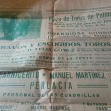 Tauromaquia: CARTEL DE TOROS PALMA 9 JUNIO 1929 P14
