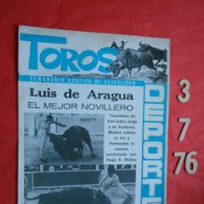 Tauromaquia: SEMANARIO TOROS Y DEPORTES 3 DE JULIO DE 1976 LUÍS DE ARAGUA. Lote 400157859