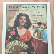 Tauromaquia: DÍPTICO PLAZA DE TOROS DE VALENCIA CORRIDAS FALLERAS DE 1951 - DOMINGUÍN, APATICIO, LITRI. Lote 402348664
