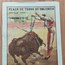 Tauromaquia: DÍPTICO PLAZA DE TOROS DE VALENCIA CORRIDAS FALLERAS DE 1956 - APARICIO, BIENVENIDA, ORDÓÑEZ. Lote 402348729