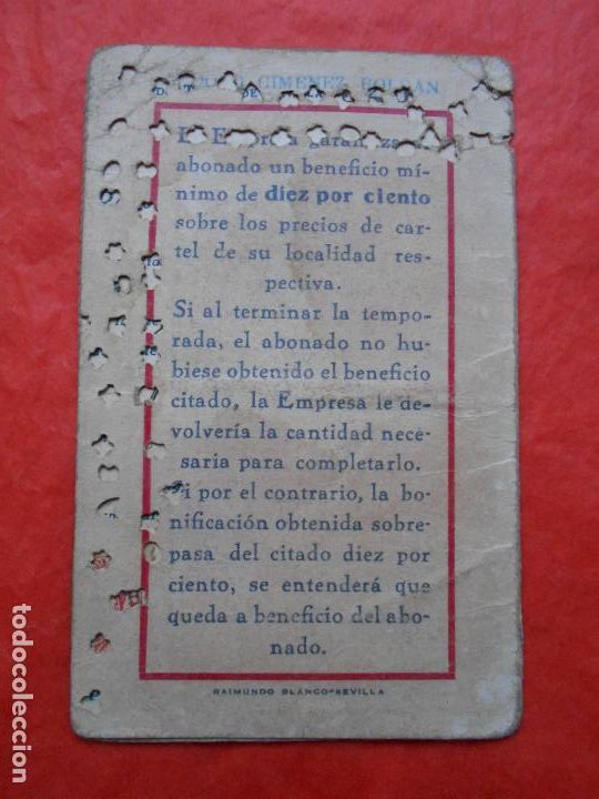 Tauromaquia: ABONO PLAZA DE TOROS DE SEVILLA A&Ntilde;O 1935 - Foto 2