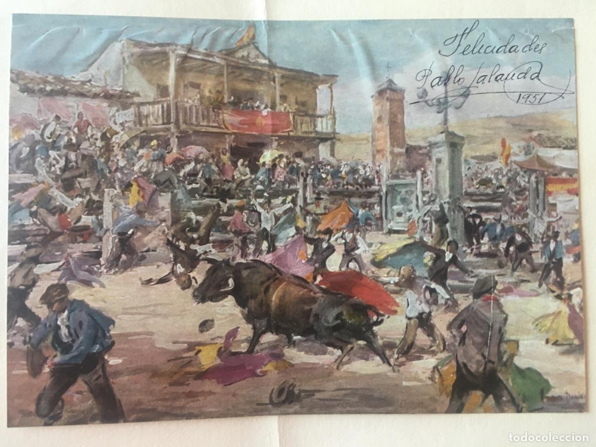Stierkampf: FELICITACI&Oacute;N FIRMADA POR PABLO LALANDA 1951 .20,5 x14,5