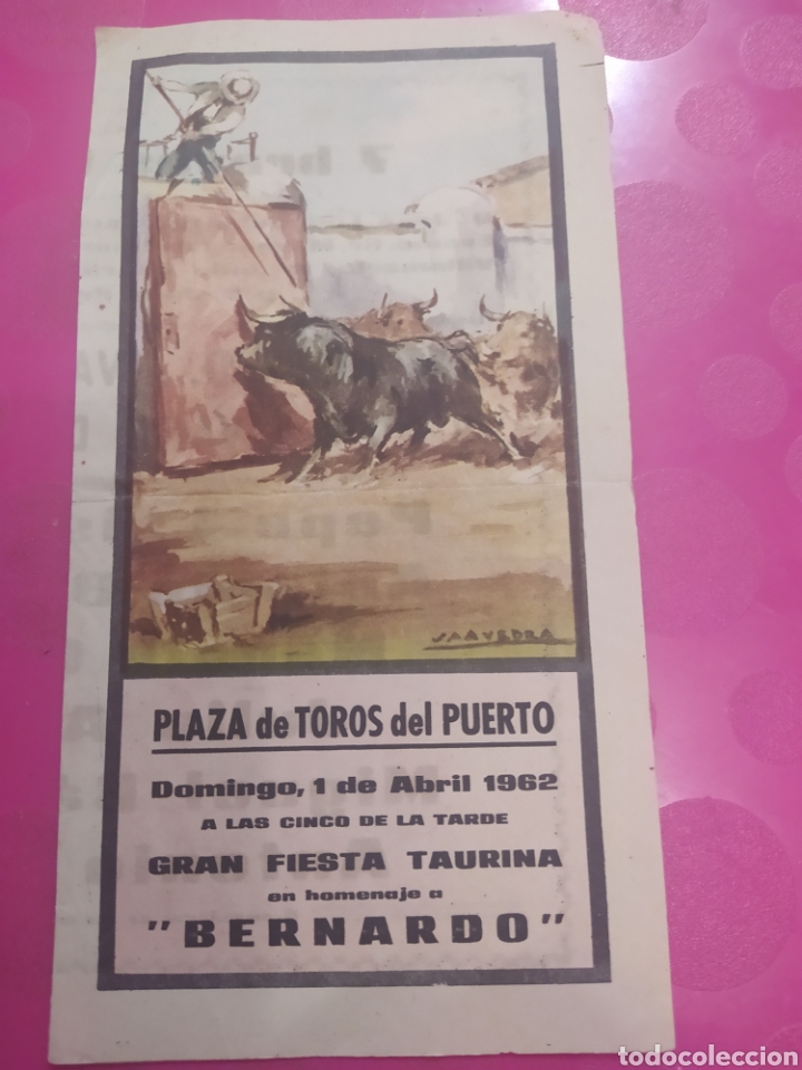 Tauromaquia: DIPTICO 1962. PLAZA DE TOROS DE EL PUERTO DE SANTA MARIA