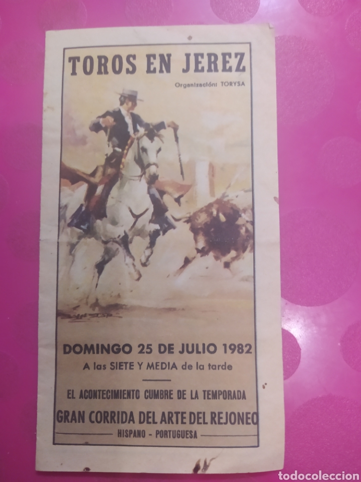 Tauromaquia: JULIO 82. DIPTICO. GRAN CORRIDA DEL ARTE DEL REJONEO HISPANO - PORTUGUESA. JEREZ