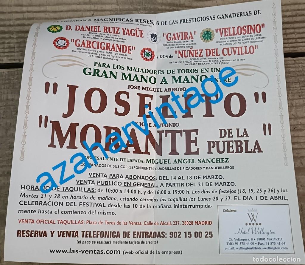 Tauromaquia: MADRID, 2006, HOMENAJE A RAFAEL DE PAULA, JOSELITO Y MORANTE DE LA PUEBLA, APROX. 15X15CMS