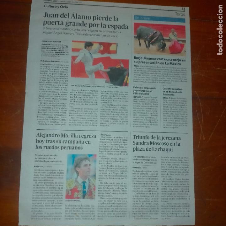 Tauromaquia: REF : ANTIGUA HOJA DE PRENSA TOROS TAUROMAQUIA TOREROS - JUAN DEL ALAMO, BORJA JIMENEZ, MORILLA
