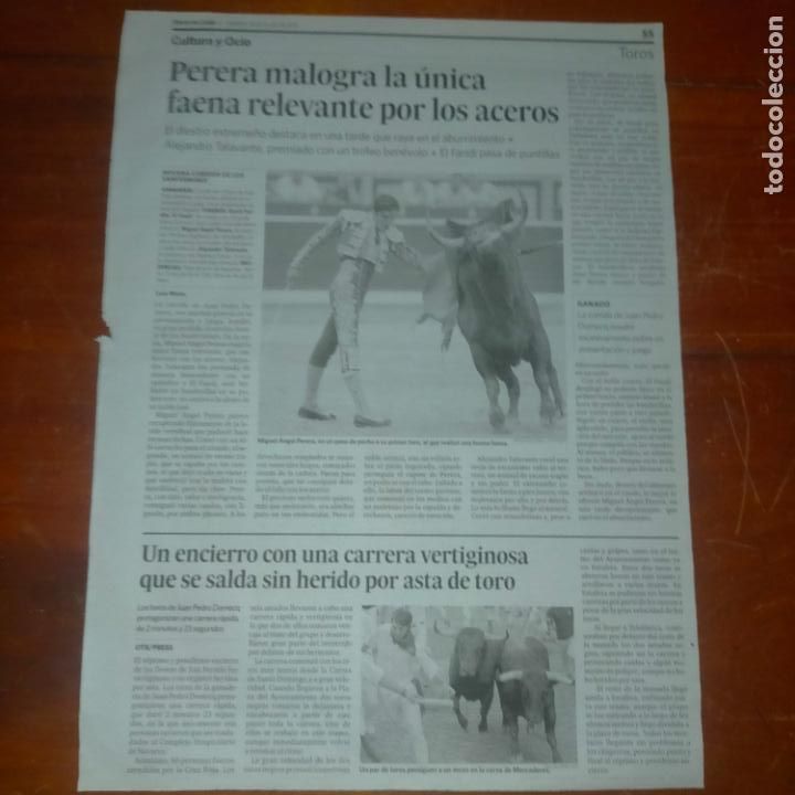 Tauromaquia: REF : ANTIGUA HOJA DE PRENSA TOROS TAUROMAQUIA TOREROS - MIGUEL ANGEL PERERA