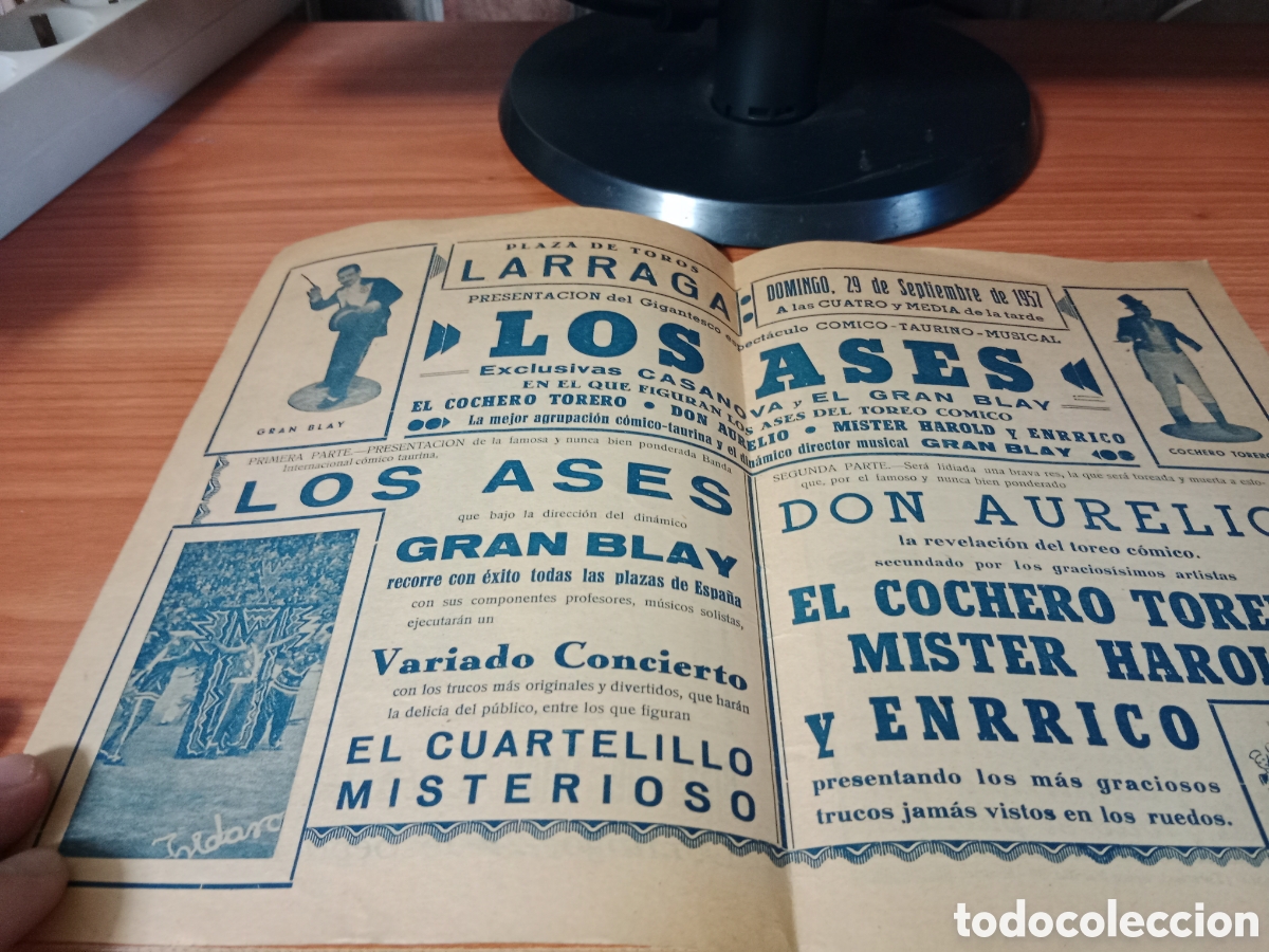 Tauromaquia: Programa Plaza de Toros de Larraga 1957 - Foto 2