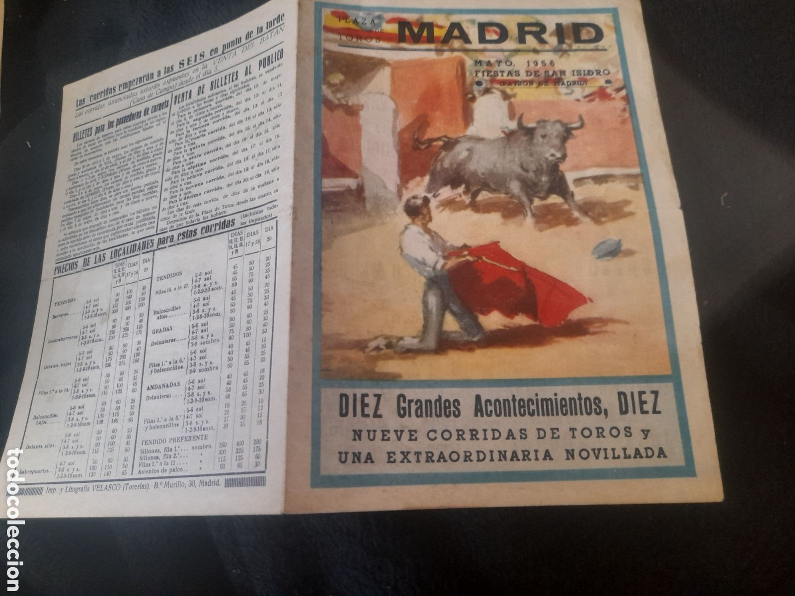 Tauromaquia: Programa de la Plaza de toros de Madrid, Fiesta de San Isidro 1956
