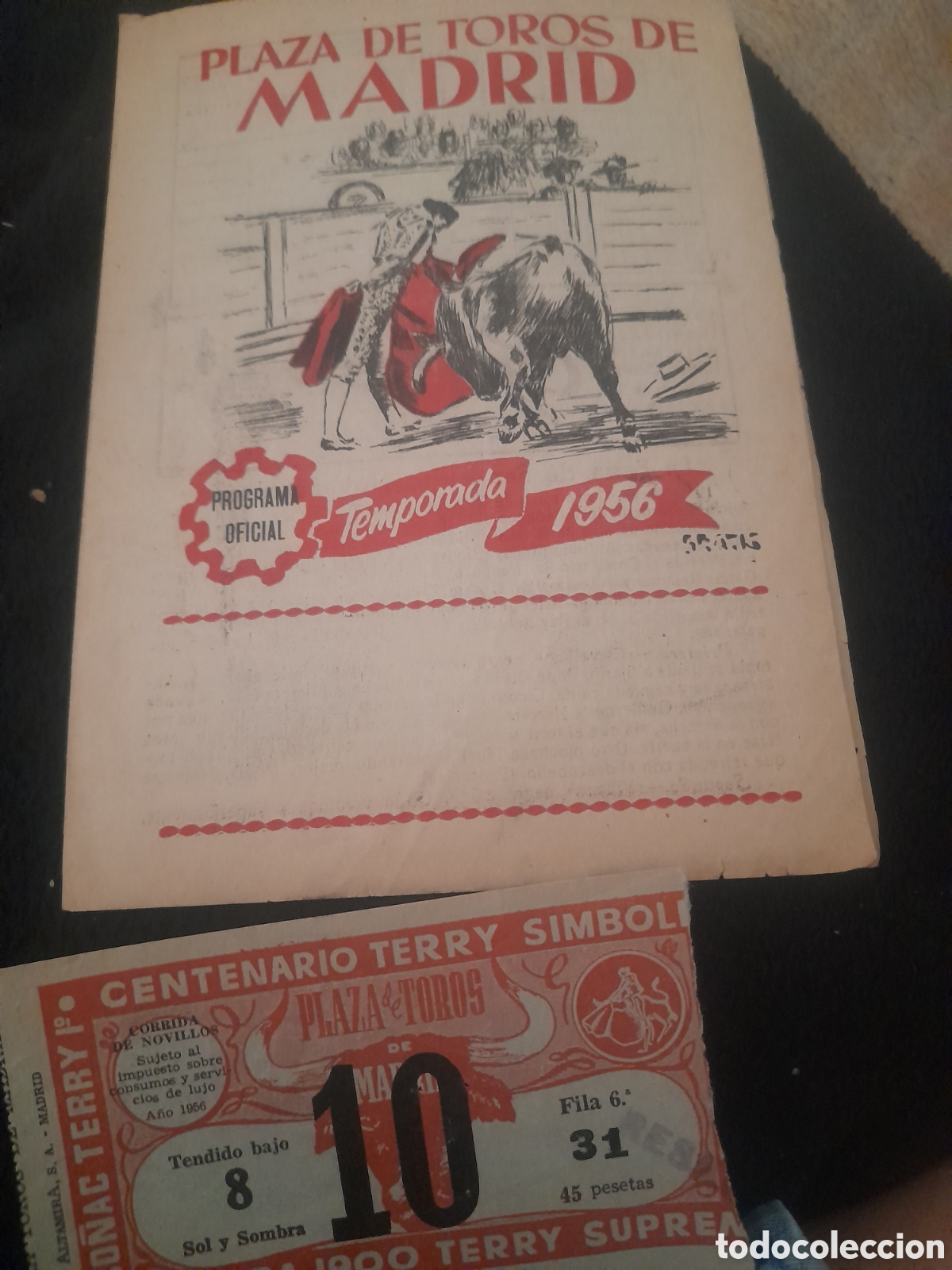 Tauromaquia: Plaza de toros de Madrid, Programa de la corrida de Toros de 20 de Mayo de 1956, con una entrada