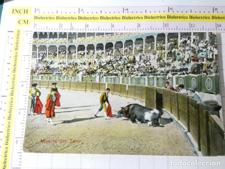 Tauromachie: POSTAL DE TOROS TAUROMAQUIA. A&Ntilde;OS 10 30. MUERTE DEL TORO. 1913 11 49049. 399