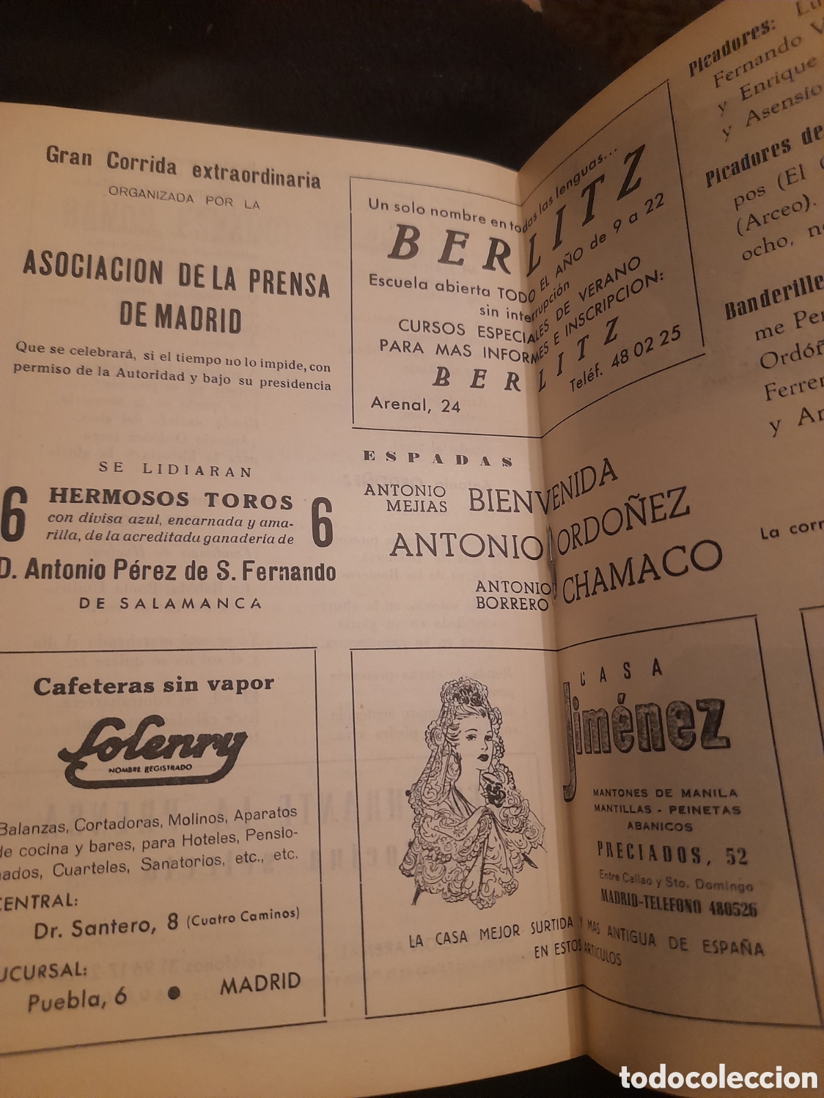 Tauromaquia: Programa, Gran Corrida de la Prensa de 1958 - Foto 8