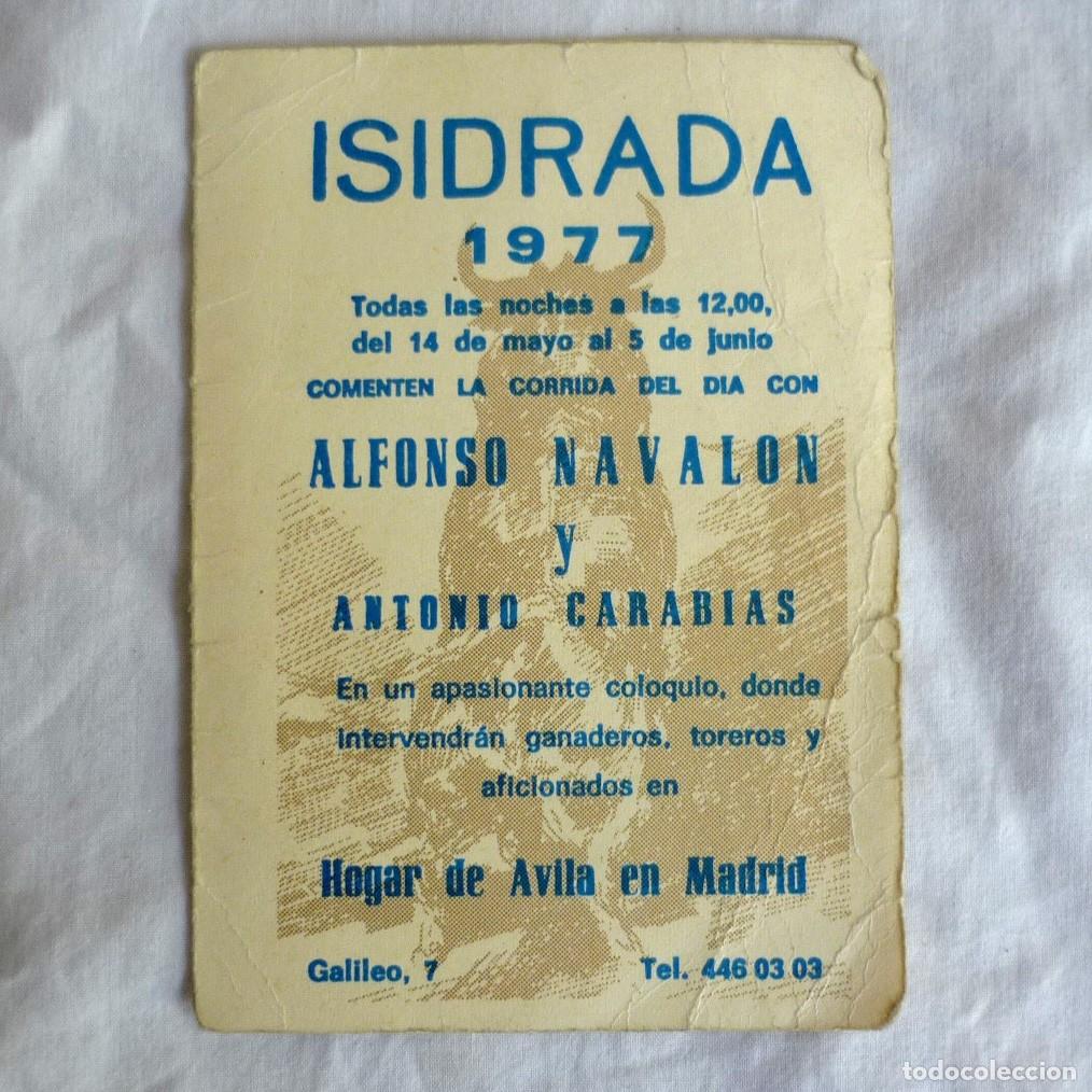 Stierkampf: D&iacute;ptico Isidrada 1977 Comentarios de las corridas