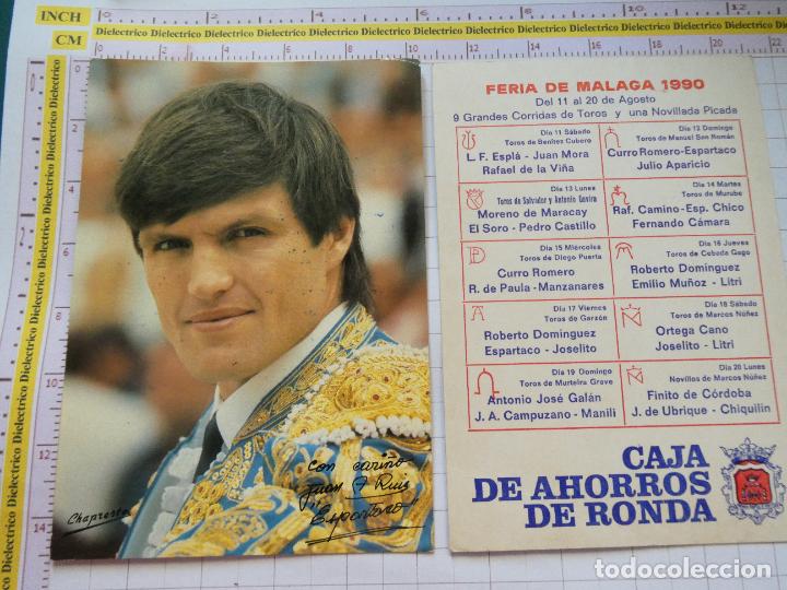 Tauromachia: TARJETA POSTAL TAUROMAQUIA. FERIA TAURINA TOROS EN M&Aacute;LAGA 1990. TORERO ESPARTACO. 110