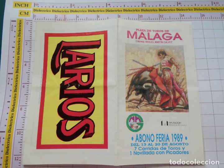 Tauromachie: PROGRAMA DE MANO TAUROMAQUIA FERIA TAURINA TOROS M&Aacute;LAGA A&Ntilde;O 1989. PUBLICIDAD GIN LARIOS 62