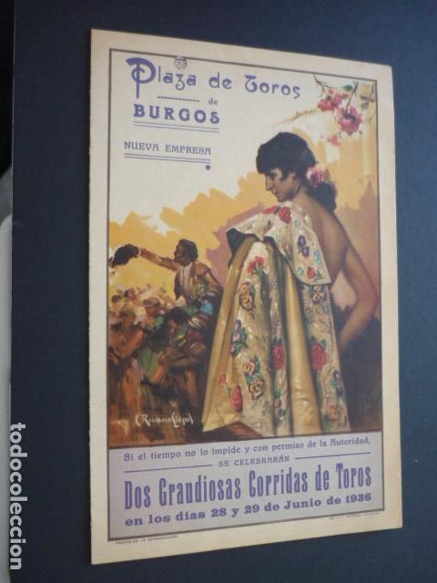 Tauromaquia: BURGOS 1936 PROGRAMA CORRIDAS DE TOROS - Foto 1