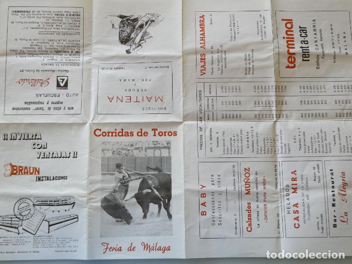 Tauromachie: CARTEL DE TOROS TAUROMAQUIA. PLAZA DE M&Aacute;LAGA A&Ntilde;O 1978. VITI LINARES ARRUZA NI&Ntilde;O CAPEA 715