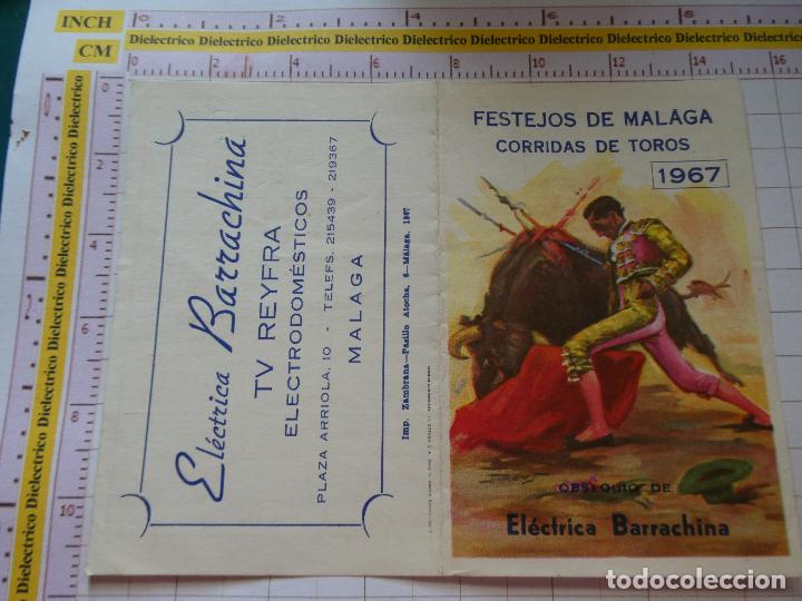 Tauromachie: PROGRAMA DE MANO TAUROMAQUIA FERIA TAURINA TOROS M&Aacute;LAGA A&Ntilde;O 1967. PUBLICIDAD EL&Eacute;CTRICA BARRACHINA 3