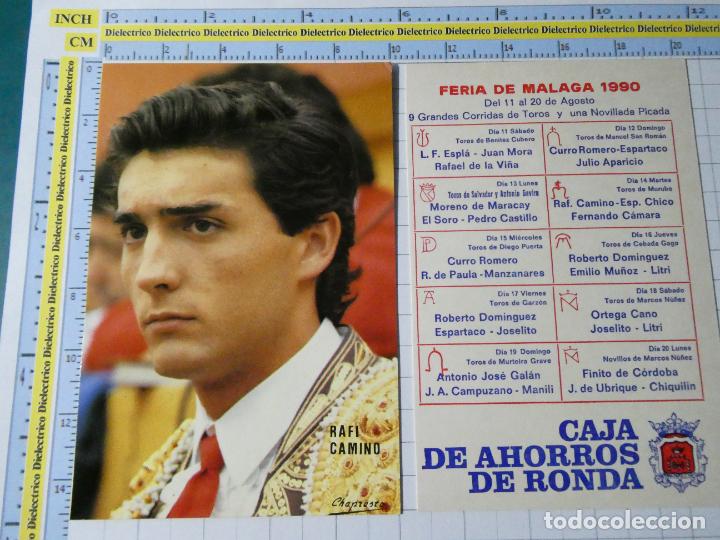 Tauromachie: POSTAL DE TAUROMAQUIA. PLAZA TOROS MALAGUETA M&Aacute;LAGA FERIA 1990. TORERO RAFI CAMINO 40