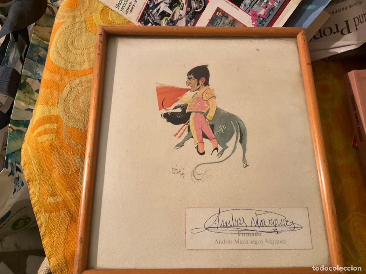 Tauromaquia: Caricatura con firma del torero Andres Mazariegos Vazquez