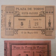 Tauromaquia: LOTE 22 ENTRADAS TOROS 1914 A 1941 PLAZA TETUÁN MADRID VISTA ALEGRE ALCALÁ DE H. ZARAGOZA VALLADOLID