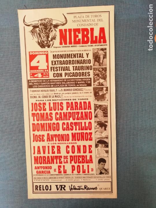 Tauromachie: CARTEL TOROS. NIEBLA. 1994. JOSE LUIS PARADA.CAMPUZANO.CASTILLO.MU&Ntilde;OZ.CONDE.EL POLI.MORANTE DE LA P.
