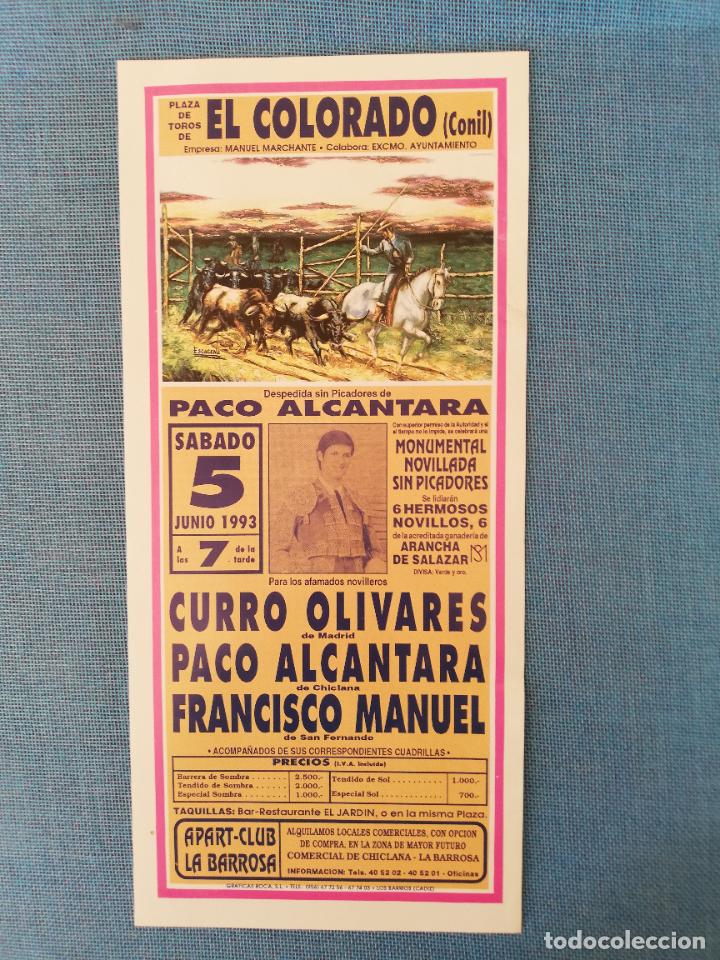 Tauromachie: CARTEL TOROS. COLORADO. 1993. CURRO OLIVARES. PACO ALCANTARA. FRANCISCO MANUEL.